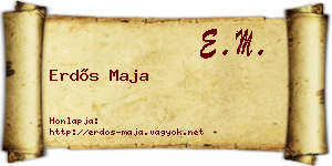 Erdős Maja névjegykártya